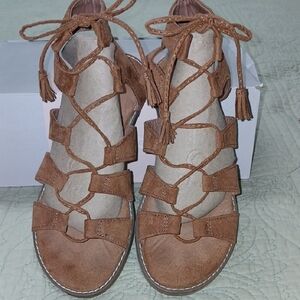 Women's Buckskin Faux Suede Gladiator Sandals
